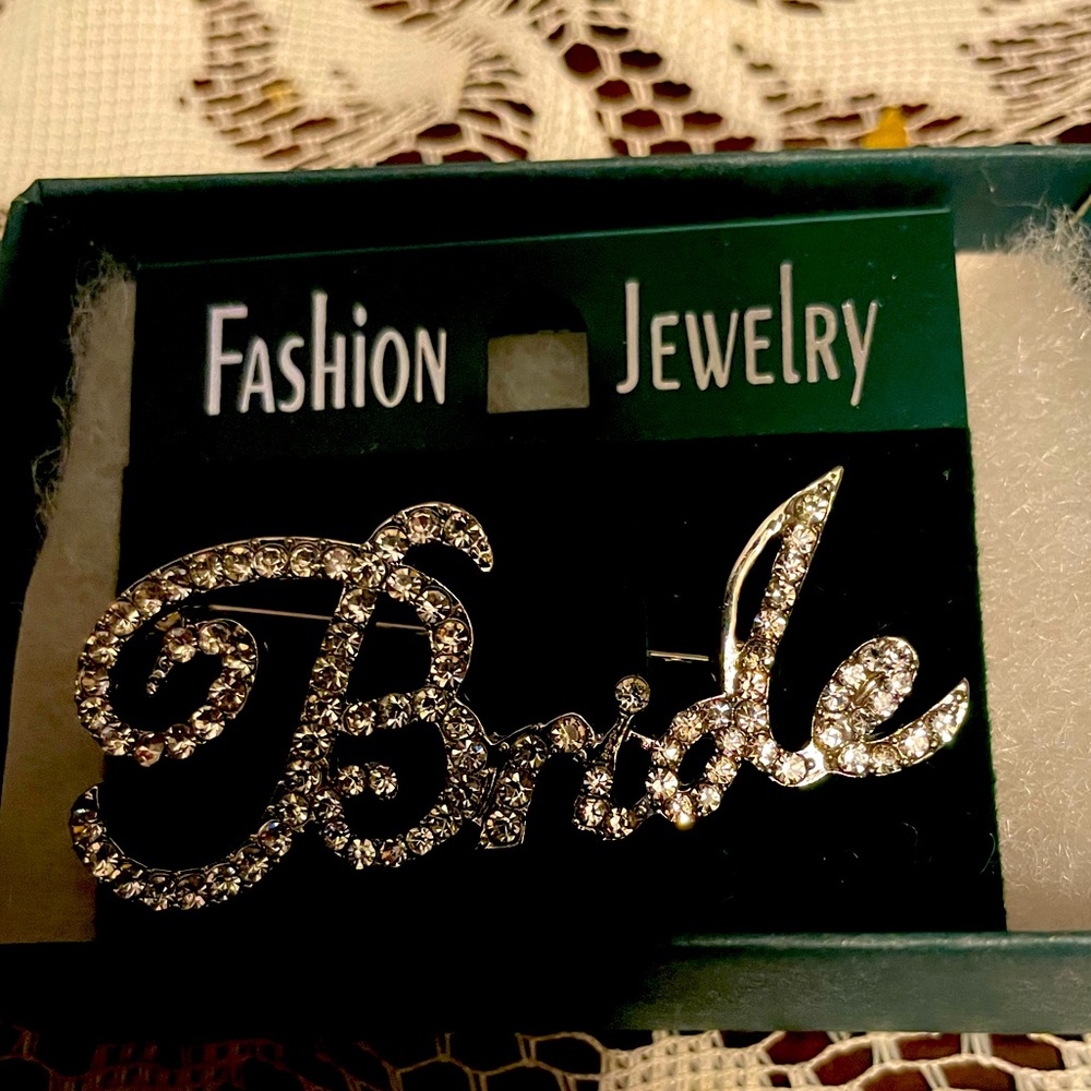 Rhinestone Bride pin